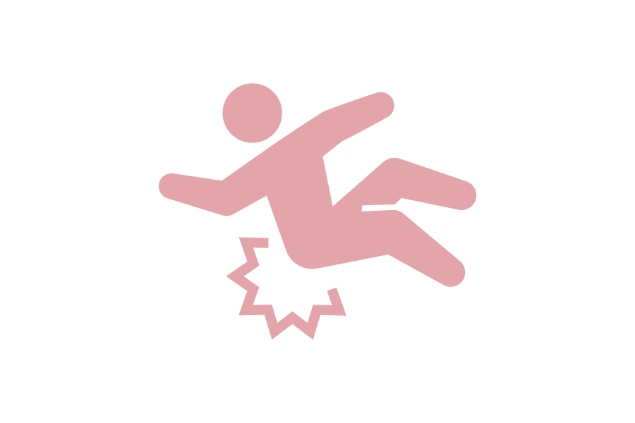 転倒して腰痛のシルエット