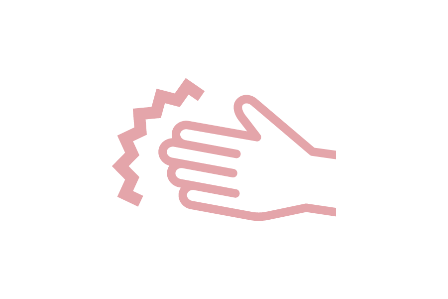 指のこわばりのシルエット