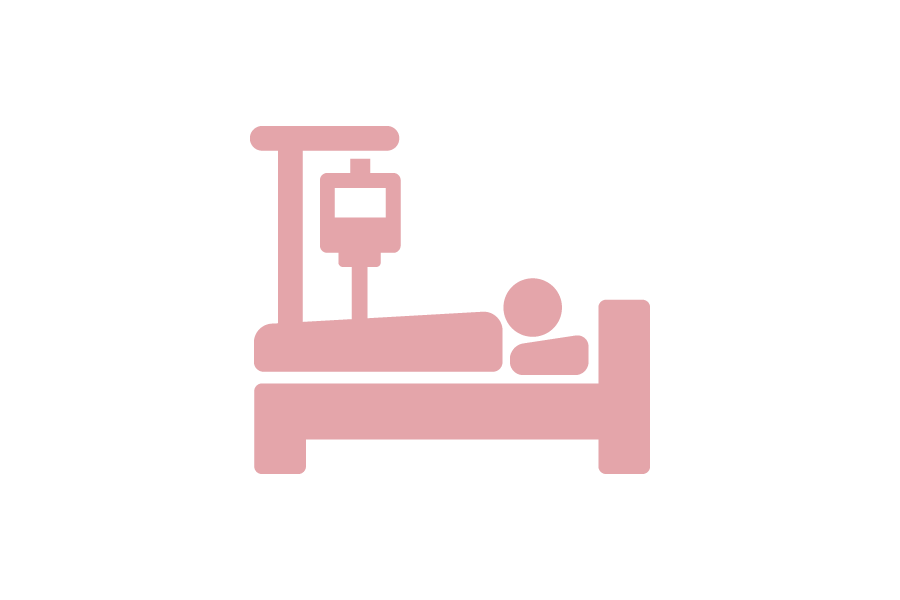 点滴を受けるシルエット