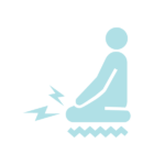 膝痛で正座が辛いシルエット