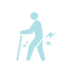 腰痛・膝痛で杖がないと辛いシルエット