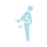 腰痛で太り気味のシルエット