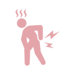 腰痛と風邪気味のシルエット