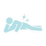 腰部ヘルニアで寝たきりのシルエット