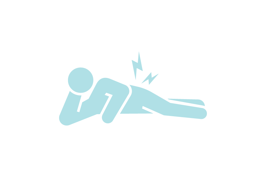 腰部ヘルニアで寝たきりのシルエット