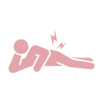 坐骨神経痛で寝て過ごすシルエット