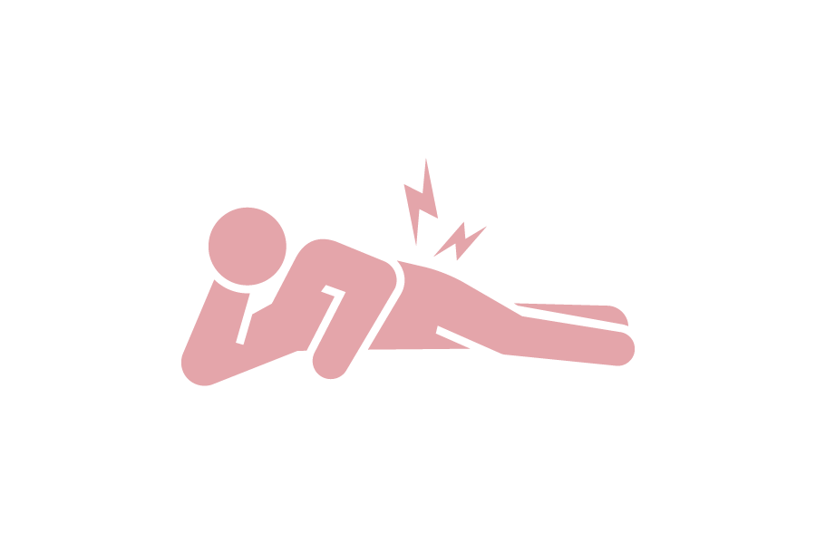 坐骨神経痛で寝て過ごすシルエット