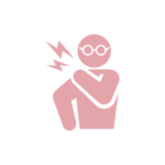 老眼と首痛のシルエット