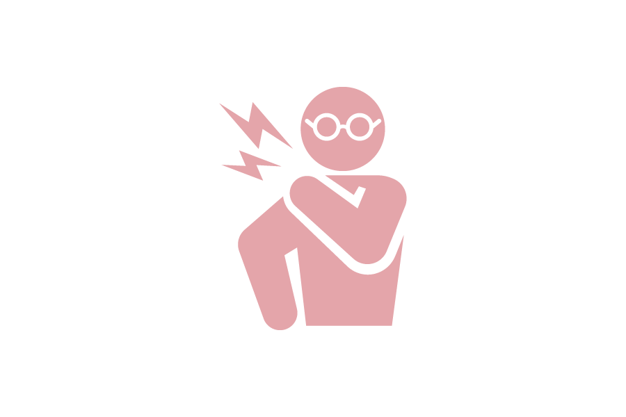 老眼と首痛のシルエット