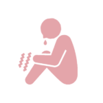 鼻水と手足の痒みのシルエット